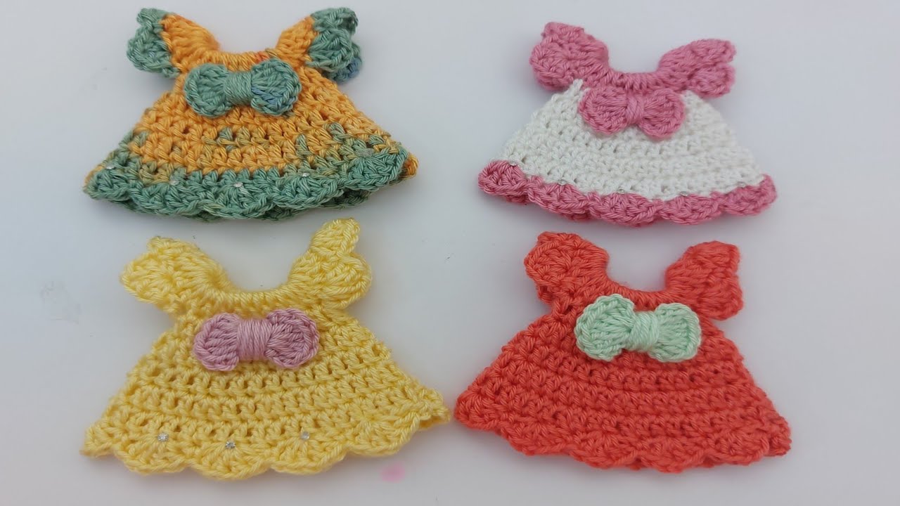 مشروع كروشية من بواقى الخيوط ميدالية او توزيعات للمناسبات او فساتين للعب الاطفال #افكار_مورى