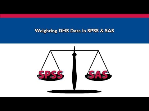 Part IV: Demonstration of How to Weight DHS Data in SPSS & SAS