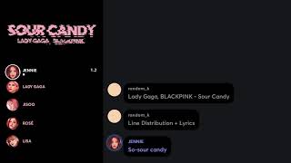 Download Lagu Lady Gaga \u0026 BLACKPINK - Sour Candy - Lyrics (Line Distribution) MP3