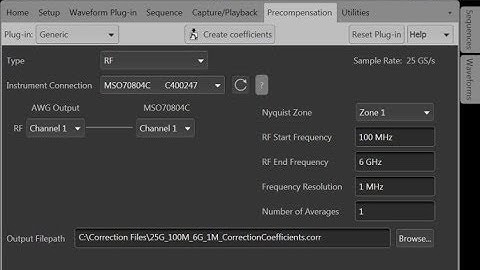 Tektronix AWG70000 Arbitrary Waveform Generator Precompensation Plug-in