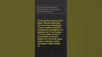 In what way does the poet describe the trees | the heart of the tree | #textbookanswers
