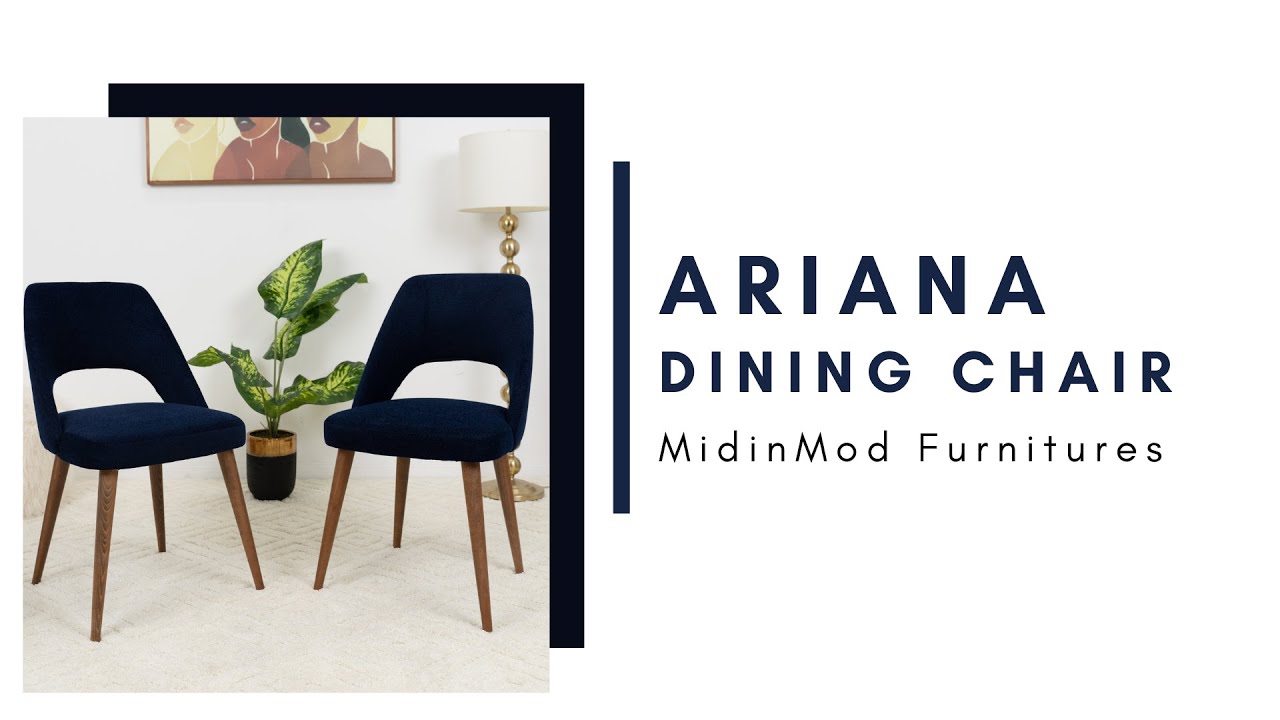 Ariana Dining Chair Navy Blue Boucle MidinMod Furnitures YouTube