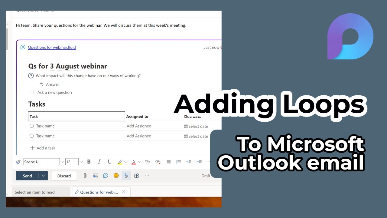 Add a Microsoft Loop component to Outlook email 