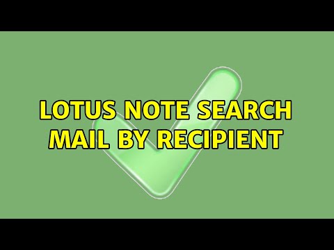 Lotus note: search mail by recipient