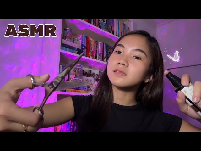 HAIRCUT ASMR 💇🏻‍♀️ | Layered Sounds, Soft Speaking, Head Massage, Bottle Shaking, Hair Brushing ++ 💜