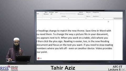 CA AFC 04 IT by Sir Tahir Aziz Lecture # 6 (MS Word)