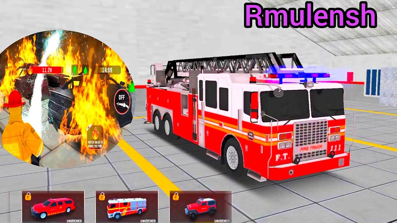 Real Fire Truck Driving Simulator Game Ven Fire City Rescue 3D Game 