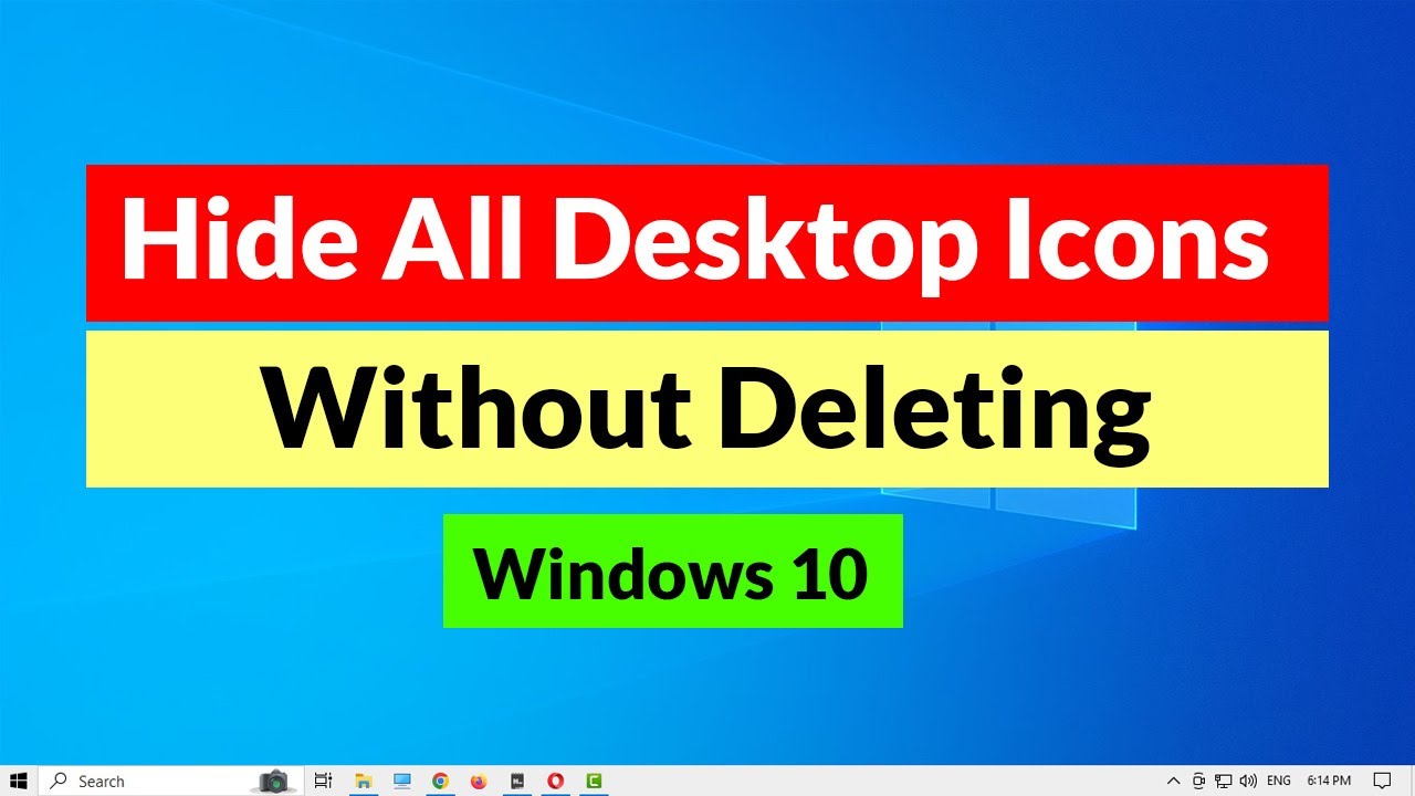 How To Hide Shortcut Icons From Desktop Windows 10 YouTube