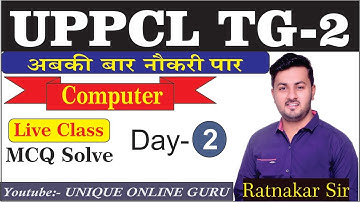UPPCL TG-2 computer question in hindi BASIC COMPUTER 50 OBJECTIVES QUESTIONS| DAY-2RATNAKAR UPADHYAY