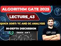 Lecture_43:Time and Space Analysis of Quick Sort ||Algorithms Gate full Course #gate #gatecse #iit