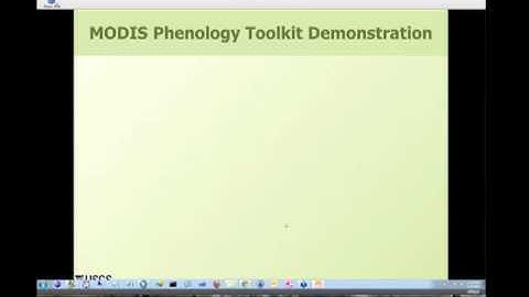 Delivering MODIS phenology data and analysis to ArcGIS users