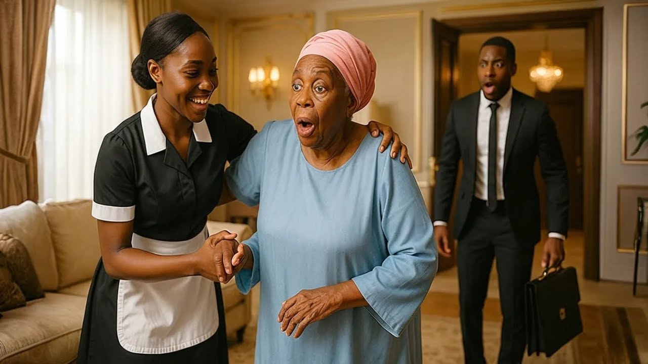 Billionaire Came Home Unannounced and Discovered  Nanny Helping His Crippled Mother to Walk Again.