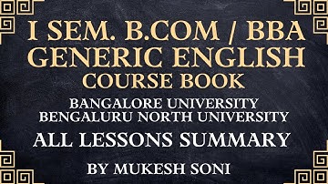#1st  sem BCom#1st sem BBA #Generic English #bu  #bnu u