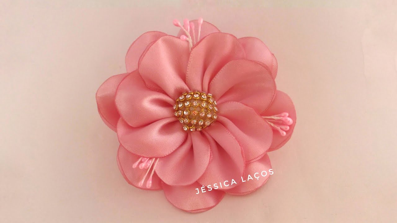 DIY PAP Flor de cetim facil/satin flower/Easy satin flower - thptnganamst.edu.vn