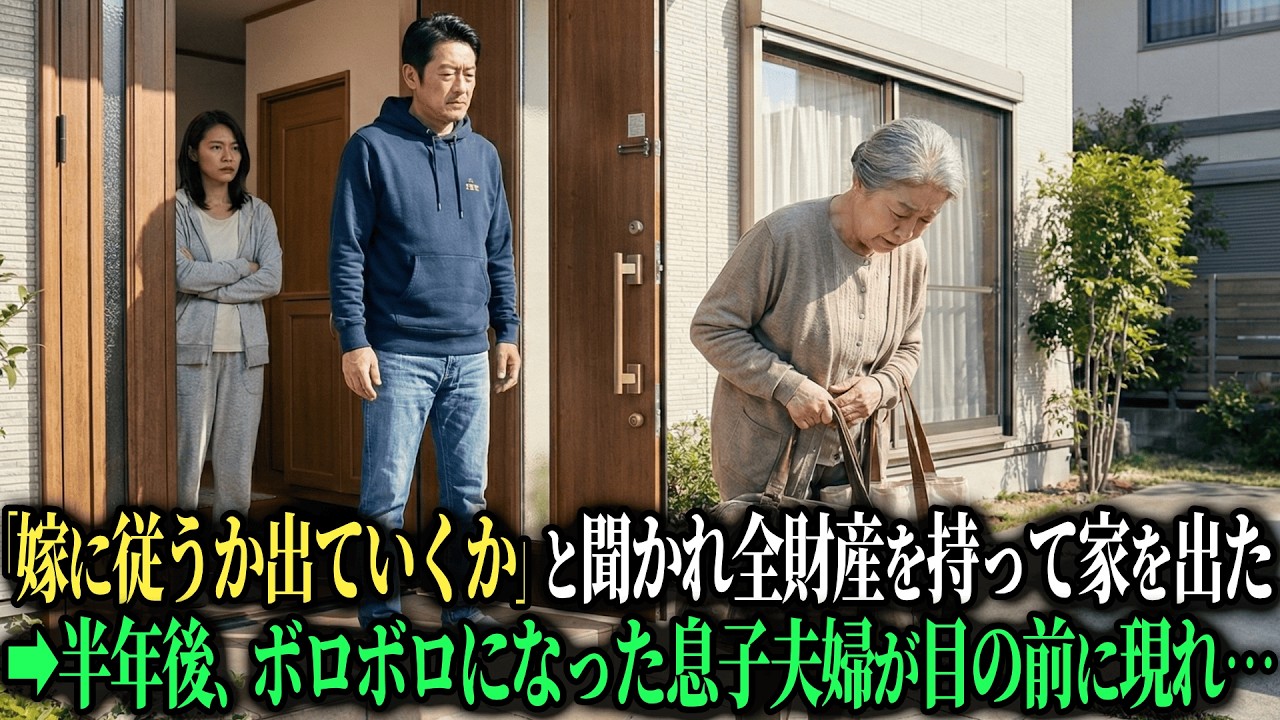 「嫁の言うことが聞けないなら出ていけ」息子に言われた夜、私は全財産を持って姿を消した。半年後、ボロボロになった息子夫婦が現れ・・・【シニアのスカッと朗読】【老後の知恵】