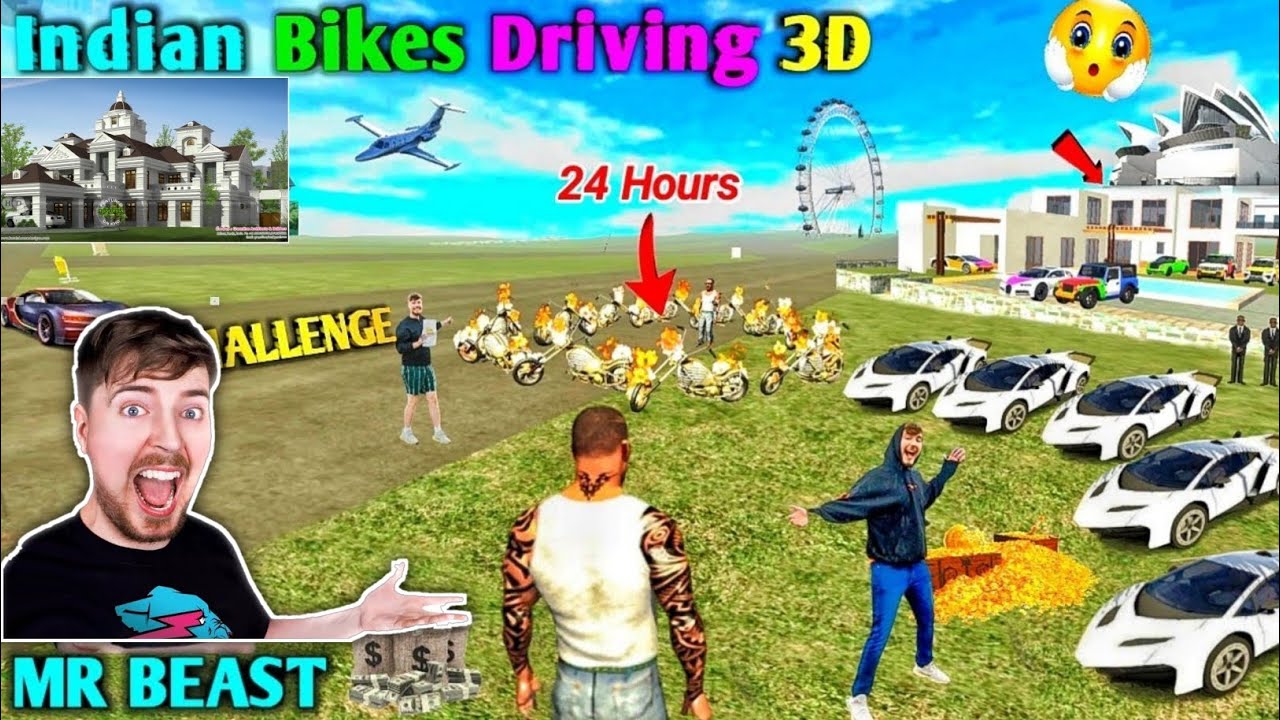 Mr Beast in Indian Bike Driving 3D 🥰 Challenge 24 hours in Ghost Raider ...