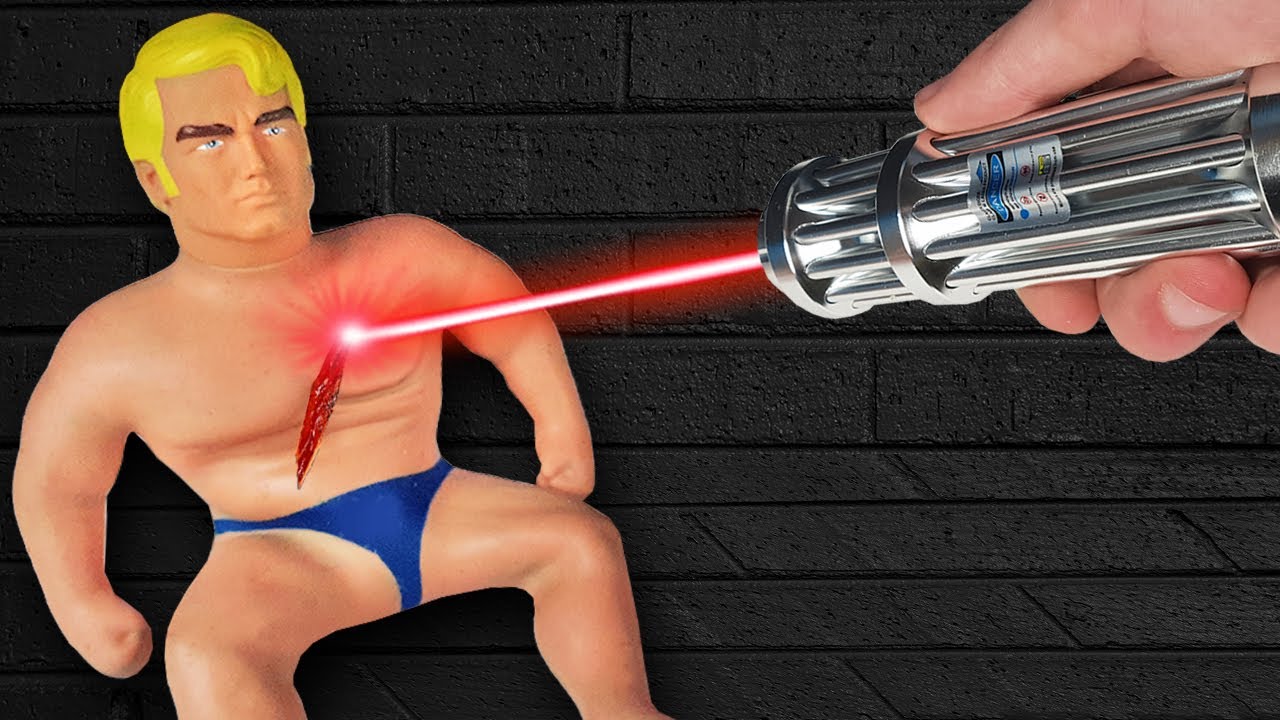 ⁣EXPERIMENT: Most Powerful Laser VS Stretch Armstrong