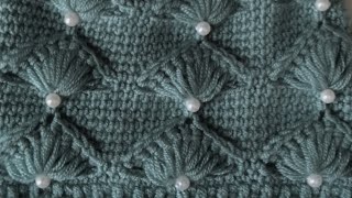 غرزه كروشيه لعمل طاقيه /سكارف /شال..... Crochet stitch