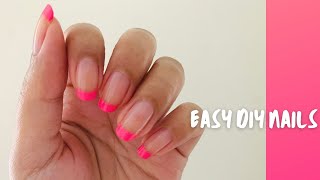 Easy DIY Nails | Pink French Tip Nails | #shorts