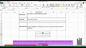 Función BIN.A.DEC Excel 2013: 36 de 449 (HD 1340 x 720) Especial para Sordos (SUBTITULADA)