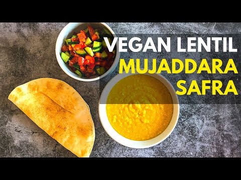 How to make Lentil Mujaddara Safra - Easy 3-Ingredient Vegan Red Lentil Soup - Yellow Mjaddara