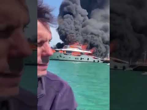 Watch This 88-Foot Yacht Burn in a Massive Fire in Spain