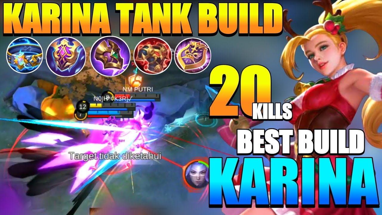 20 Kills! Hyper Carry Karina Tank Build Gameplay | Karina Best Build Update 2021 | ~ MLBB