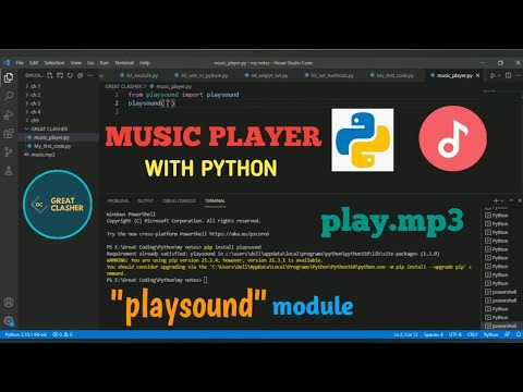MUSIC PLAYER WITH PYTHON | Playsound Module | Music.mp3 Project. - YouTube