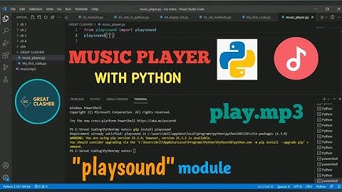 MUSIC PLAYER WITH PYTHON | Playsound Module | Music.mp3 Project.