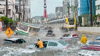 Japan Underwater! Tokyo Floods Sweep Away Vehicles and Subway Turns Into a River