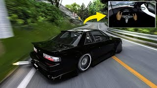 S13 Downhill Touge Drifting l Assetto Corsa (CAMMUS - Steering Wheel Gameplay)