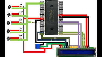 Connect Multiple Button using Single ADC pin of PIC16F877A microcontroller. Proteus Demonstration.