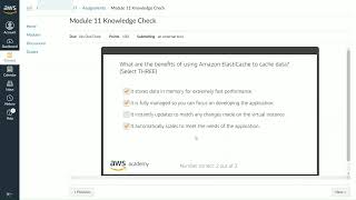 AWS Module 11 Knowledge Check | AWS Academy Introduction to Cloud: Semester 1 [13537] | 4K
