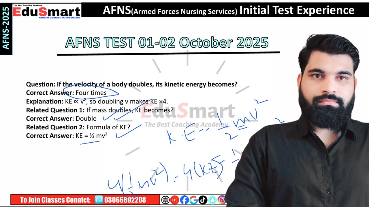 AFNS Test 01,02 October 2025 Initial Academic Mcqs Most Repeated mcqs from all Centers | EduSmart