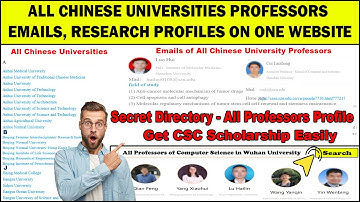 🎓 Secret Website to Access All Chinese University Professors Emails, Research Interest, Publications
