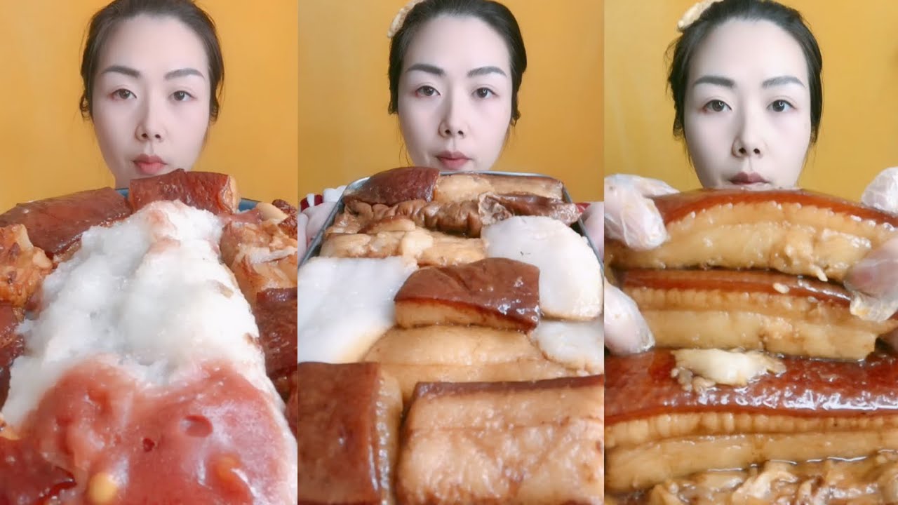 Eating Lamb Intestine, Spicy Pork Belly, Braised Pork Belly Is Delicious 😋#mukbang #eating #yummy