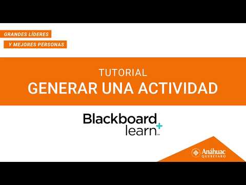 TUTORIAL PARA GENERAR UNA ACTIVIDAD EN BLACKBOARD