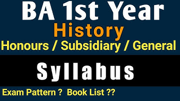 BA Part 1 History Syllabus | Important Topics | Booklist For UG Part 1 History | BA part 1  History