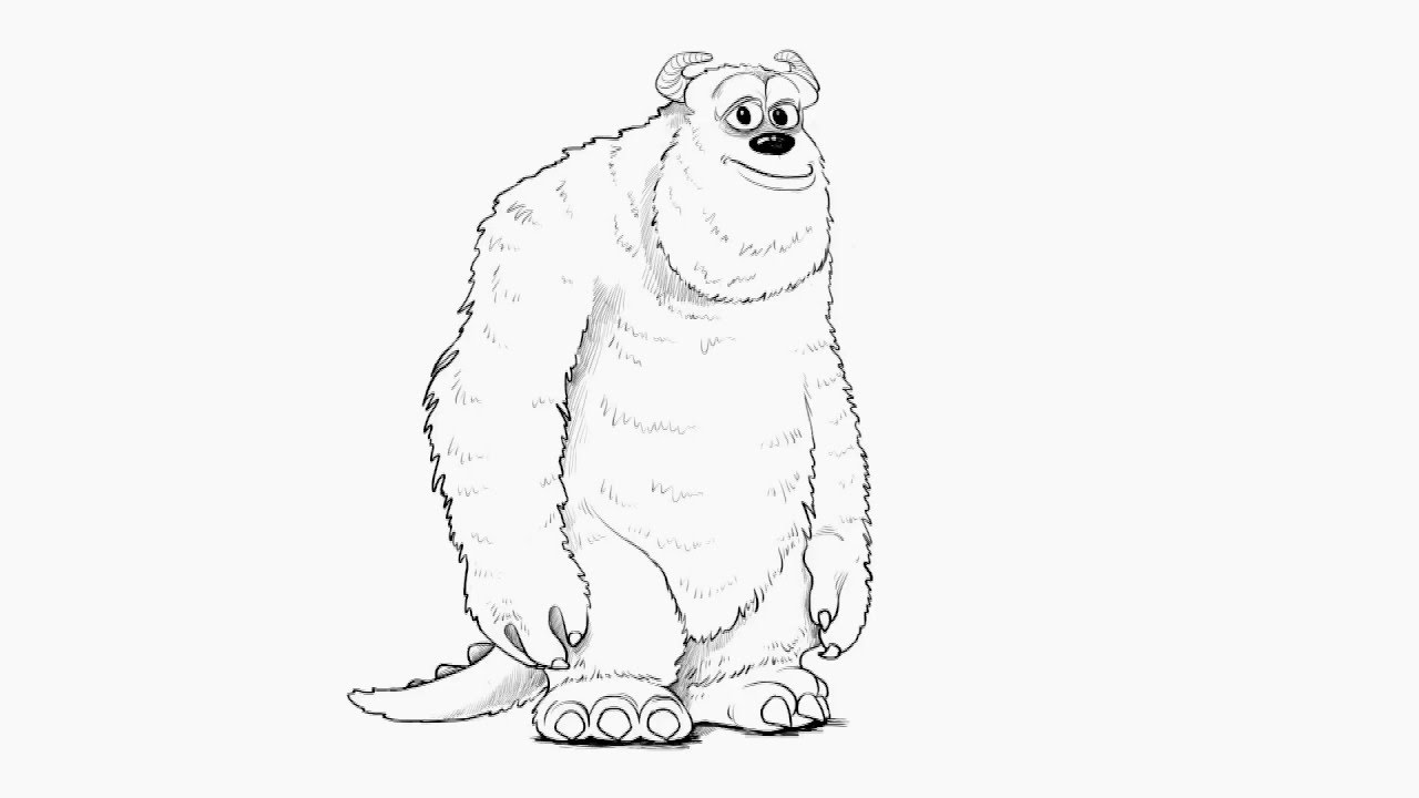 How to draw Sulley from Monsters inc. 