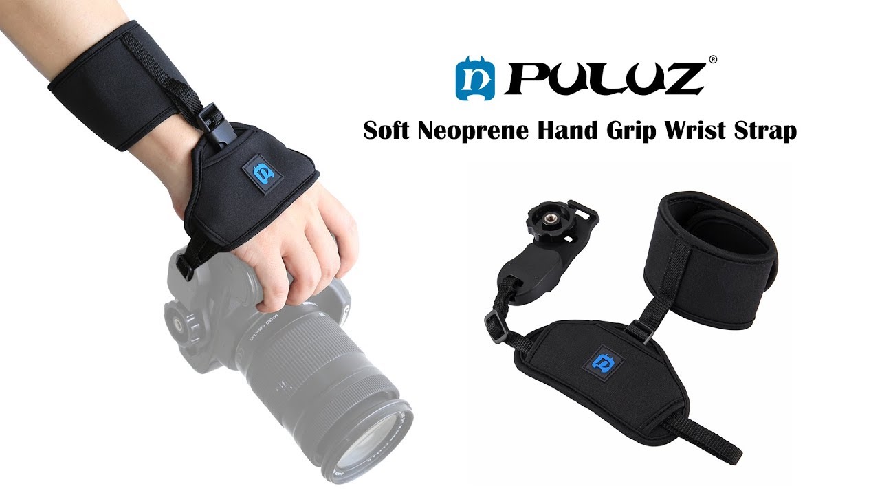 PULUZ Soft Neoprene Hand Grip Wrist Strap with 1//4 inch Screw Plastic Plate for SLR//DSLR Cameras