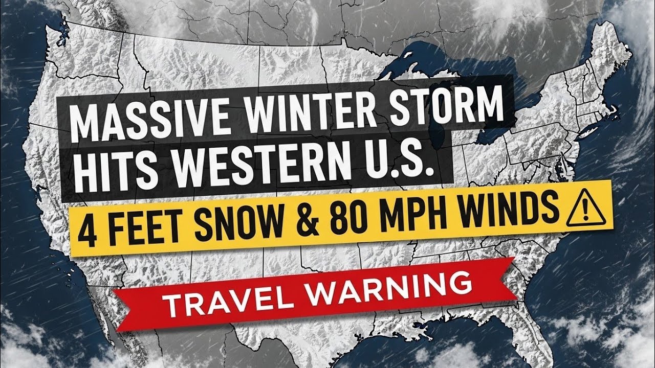 Massive Winter Storm Hits Western U.S. | 4 Feet Snow & 80 MPH Winds ...