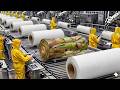 Inside The Largest Modern Banana Stem Factory &amp; Toilet Paper Production Process (Full Process)