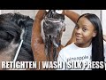 BRAIDLESS SEW-IN MAINTENANCE: Retighten | Wash | Silk Press *SUPER DETAILED*