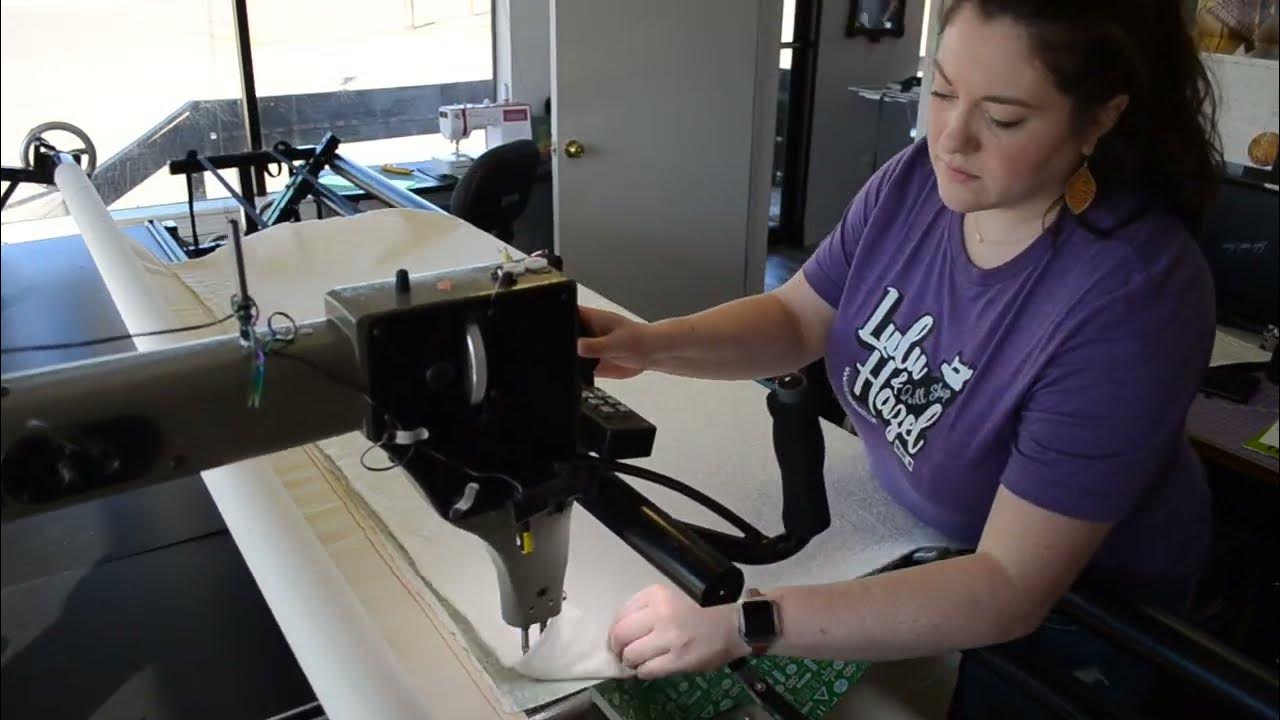 LOADING QUILT BY **BASTING** TO THE LEADERS WITH GAMMILL STATLER