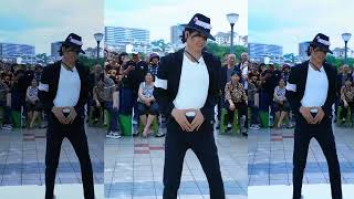 Michael Jackson Dance Imitation Show 2024! Caijun is my teacher and my brother! #Space walk  #MJ