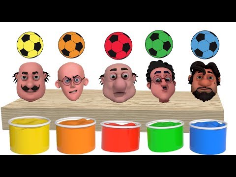 Learn Colors with Motu Patlu Toy egg & Soccer Balls | Finger Family song For Kids