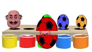 Learn Colors with Motu Patlu Toy egg & Soccer Balls | Finger Family song For Kids