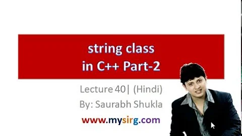 Lecture 40 string class in C++ Part 2 Hindi