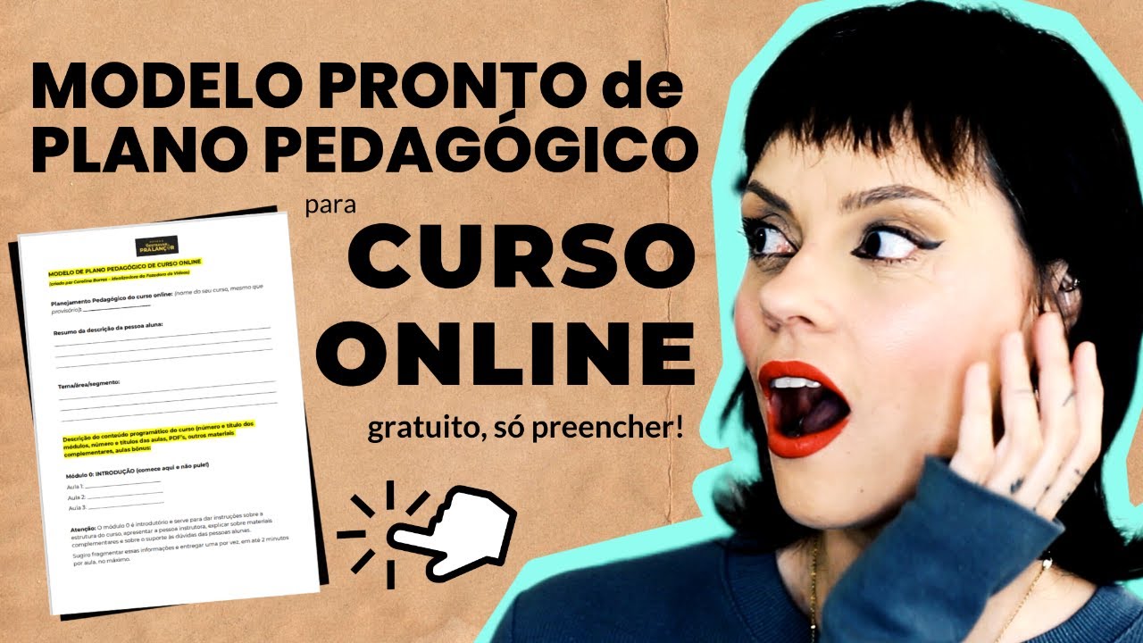 Modelo pronto de PLANO PEDAGÓGICO DO SEU CURSO ONLINE grátis - YouTube