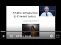 AJS101: Introduction to Criminal Justice Course -  Lesson 1 Lecture (Part 1 of 3 parts)